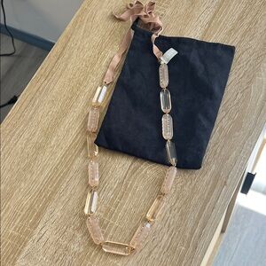 JCREW  Gold and Pink Beaded Necklace